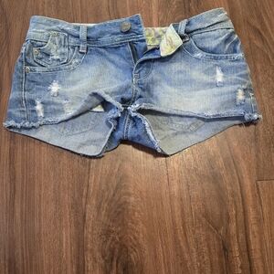 Distressed Denim Shorts
